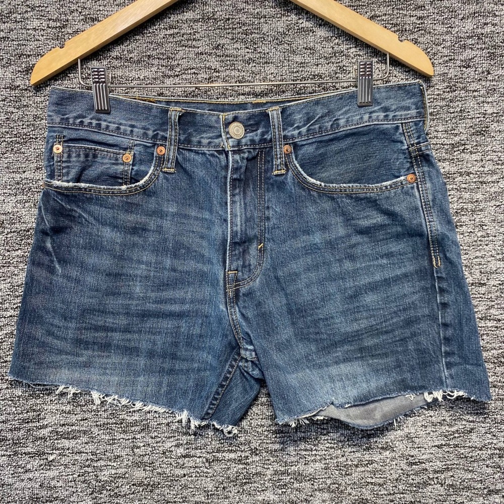 American Eagle Denim Cut Off‎ Shorts Womens 31 Blue Raw Hem Distressed Summer